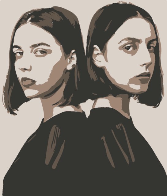 Stencil of Twin Sisters